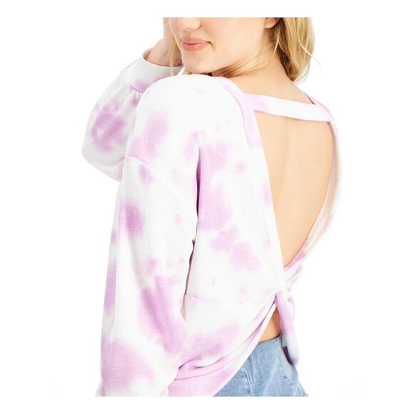 BAR III Womens Cut Out Twist Back Sweatshirt - Picture 3 of 4